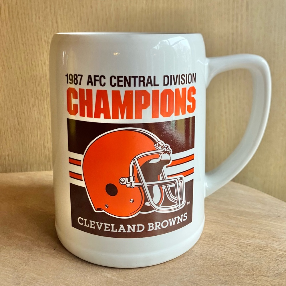 VTG 1987 Cleveland Browns Coffee Mug AFC Central Division Champs NFL Team Cup